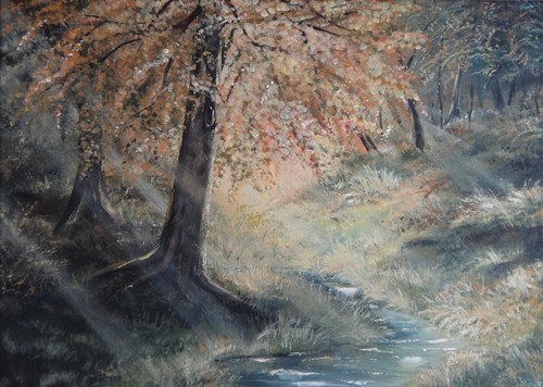 Gemälde bach wald - gemälde,,