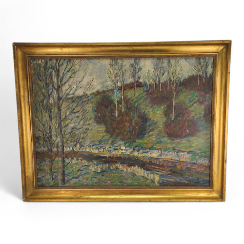 ölgemälde bachlauf g - bachlauf, –